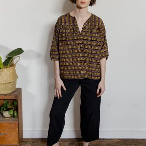 Devi Blouse - Dots And Dashes Yellow - Image 4