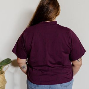Eve Plus Size Top - Diamond Vine Dark Purple - Image 4