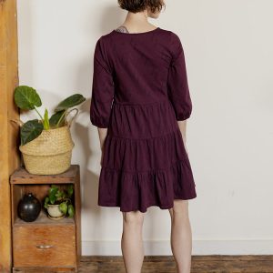 Bellini Long Sleeve Dress - Diamond Vine Dark Purple - Image 5