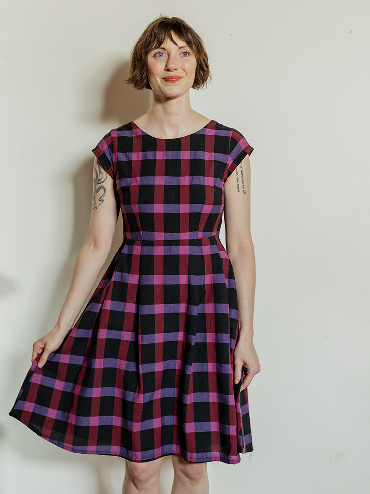 Devonshire Dress - Ultra Violet Plaid - 图片 6