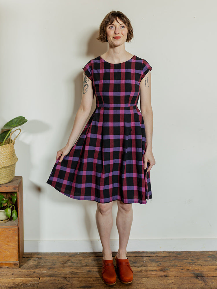 Devonshire Dress - Ultra Violet Plaid - 图片 8