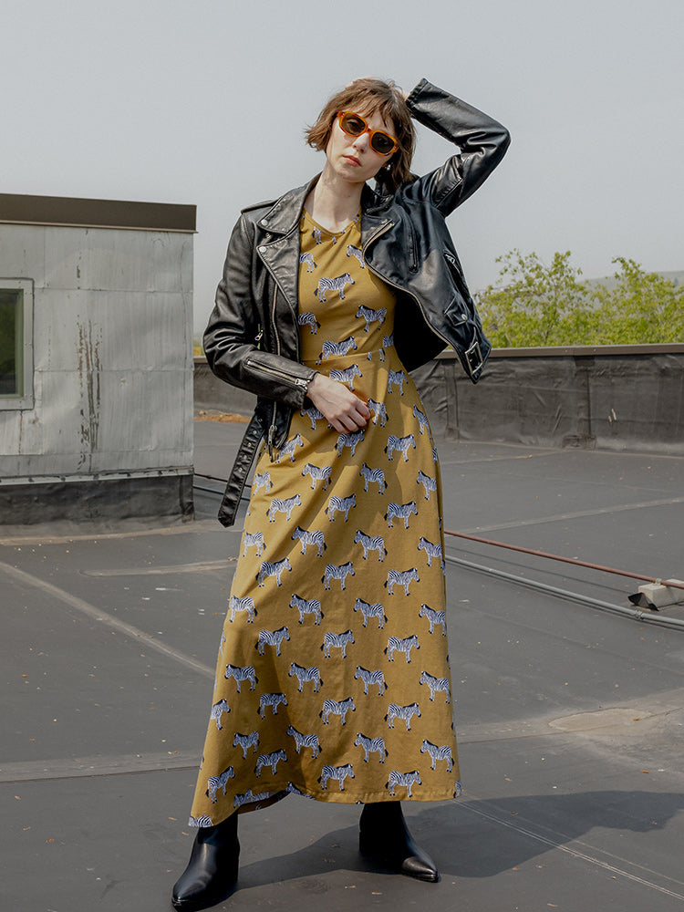 Mumbai Maxi Dress - Zebra Green - Image 1