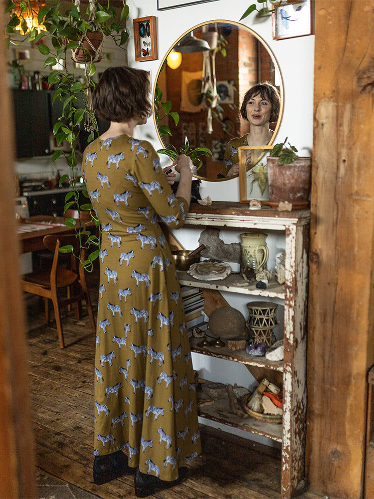 Mumbai Maxi Dress - Zebra Green - Image 2