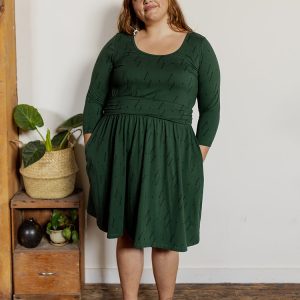 Novela Plus Size Dress - Diamond Vine Dark Sage - Image 1