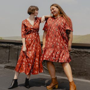 Aditi Wrap Dress - Modern Objects Cranberry - Image 5