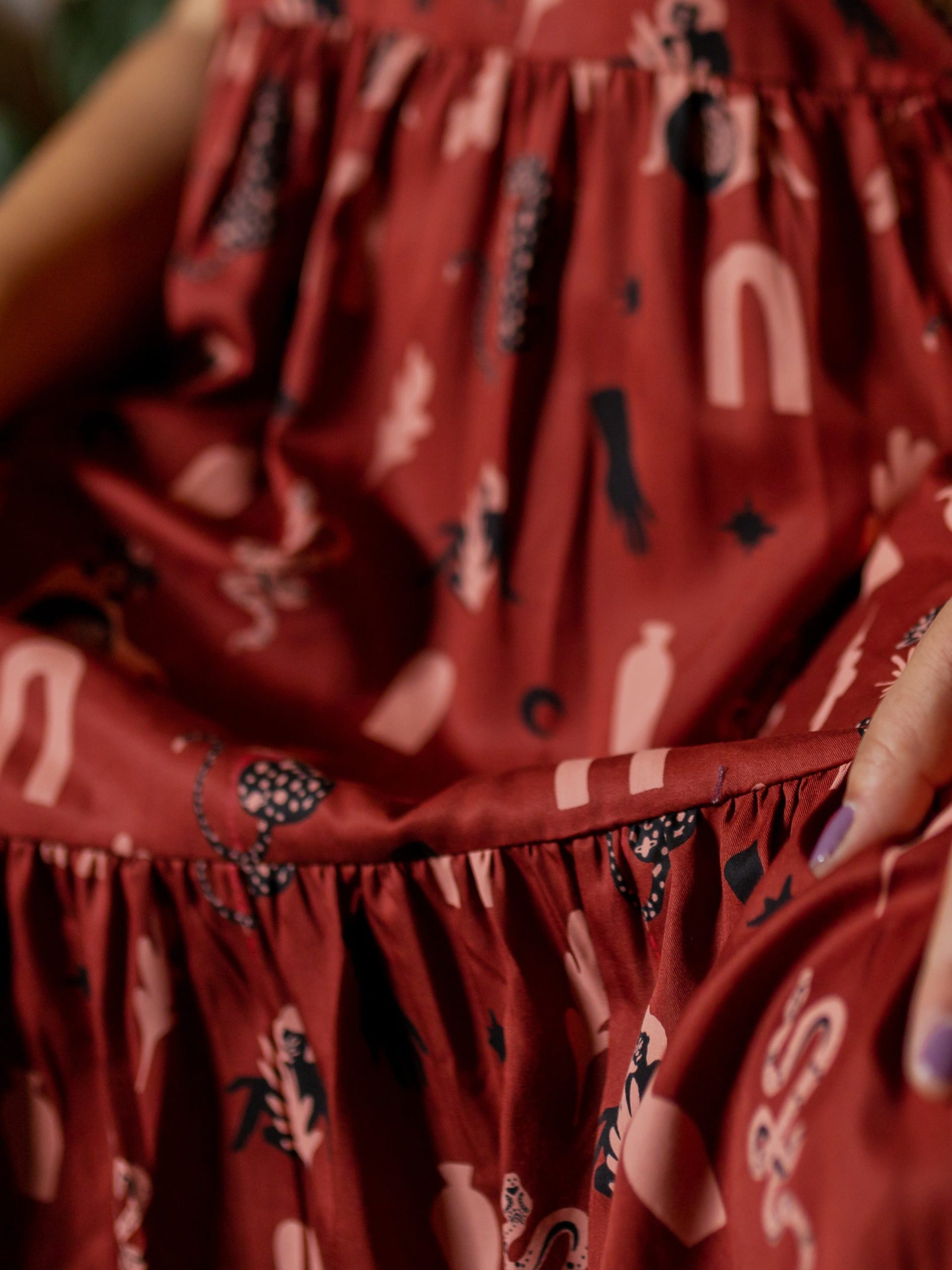 Adelaide Tiered Plus Size Mini Dress - Modern Objects Cranberry - Image 8