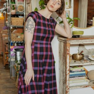 Devonshire Dress - Ultra Violet Plaid - 图片 2