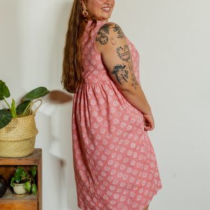 Melody Plus Size Midi Dress - Floral Stamp Rose - Image 2