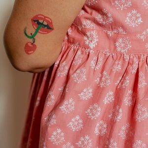 Melody Plus Size Midi Dress - Floral Stamp Rose - Image 3