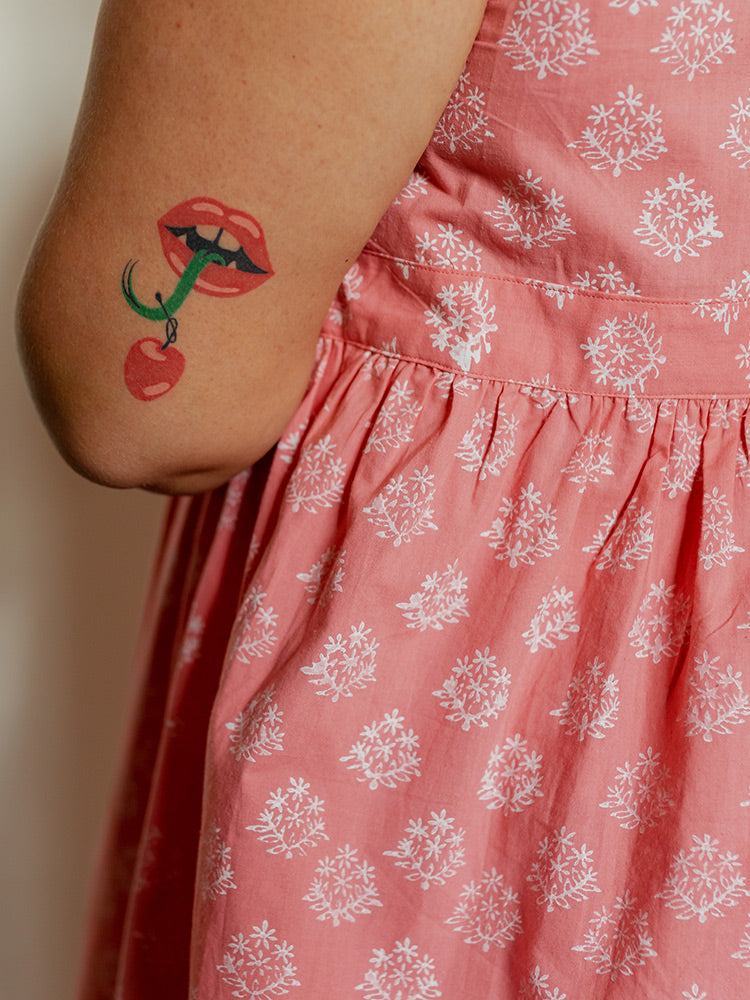 Melody Plus Size Midi Dress - Floral Stamp Rose - Image 3