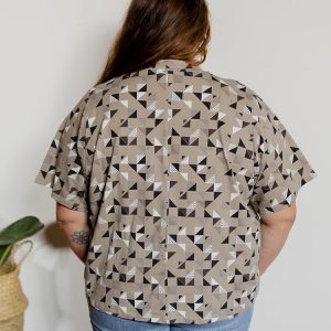 Eve Plus Size Top - Monochrome Quilt - Image 2
