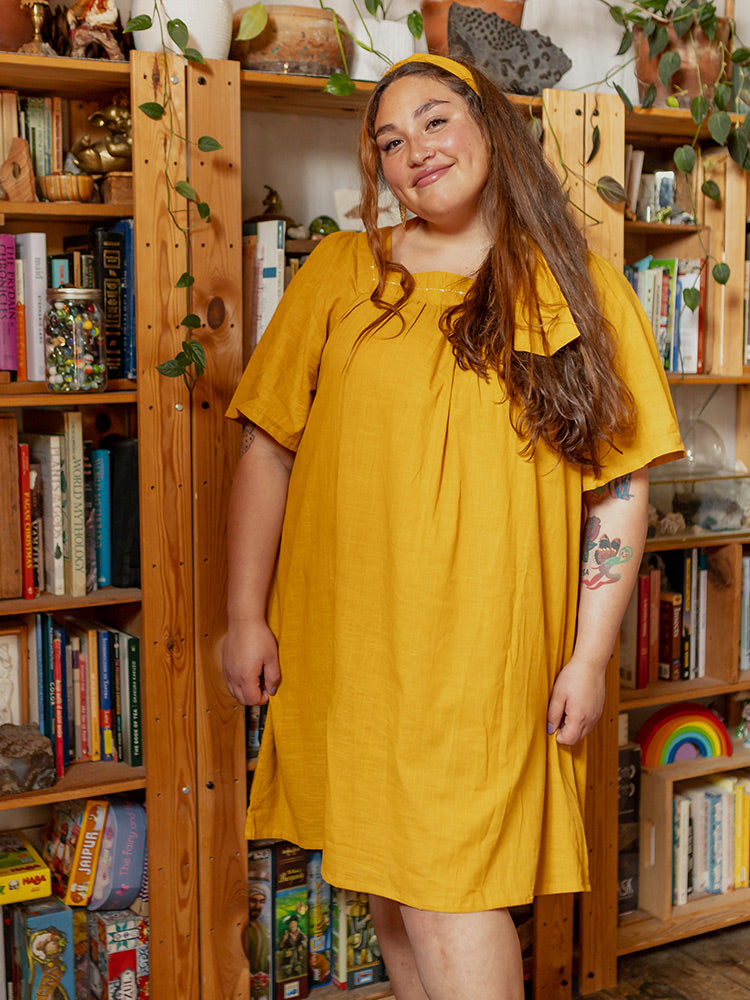 Alexis Plus Size Mini Dress - Turmeric - Image 4