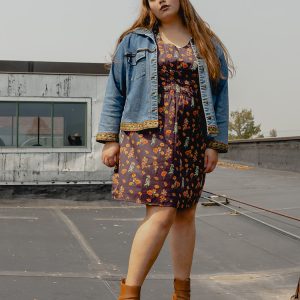 Artsy Traveler Plus Size Dress - Botanical Dusk - Image 1