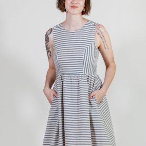 Nadiya Dress - Pinstripe Blue - 图片 3