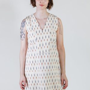 Milan Shift Dress - Ivory Ikat - Image 5