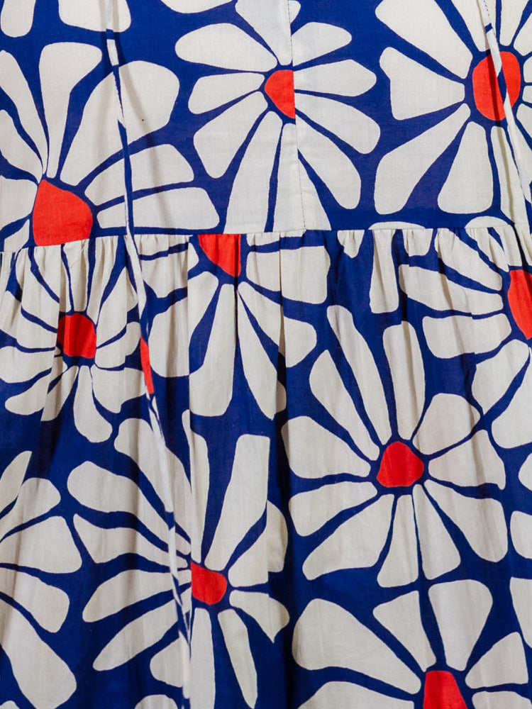 Thais Tiered Sleeveless Plus Size Dress - Navy Floral - Image 7