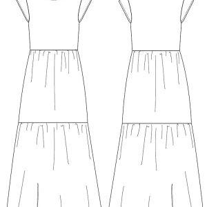 Tiered Jersey Plus Size Dress - Micro Floral Red - Image 4