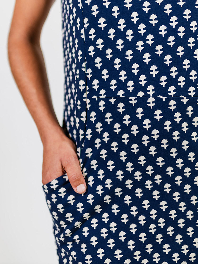 Evanston Dress - Micro Floral Navy - 图片 3