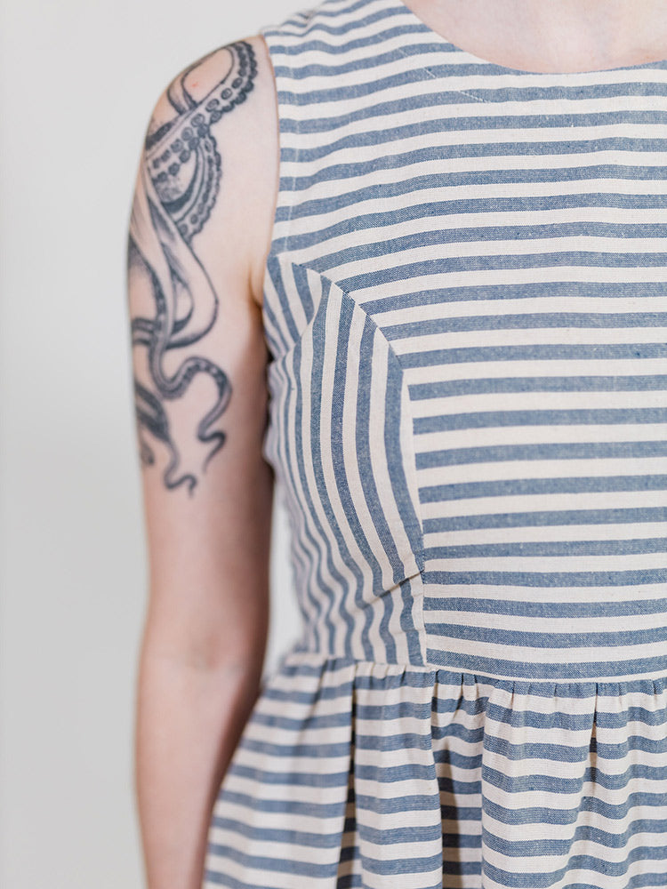 Nadiya Dress - Pinstripe Blue - 图片 4