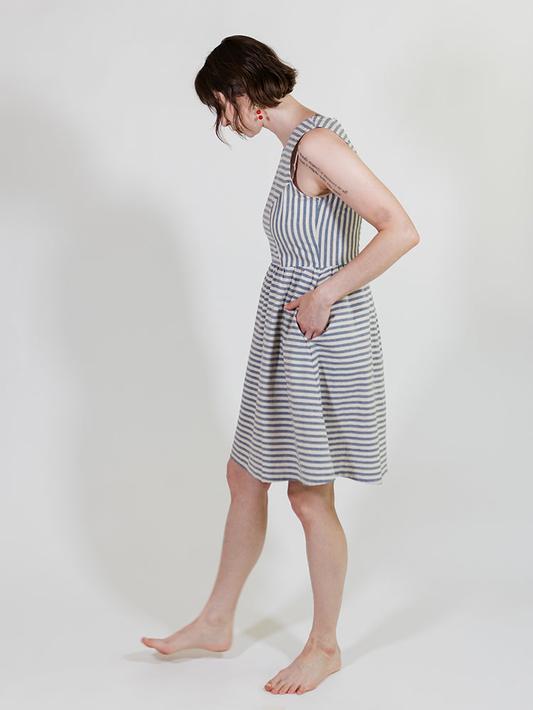 Nadiya Dress - Pinstripe Blue - 图片 5