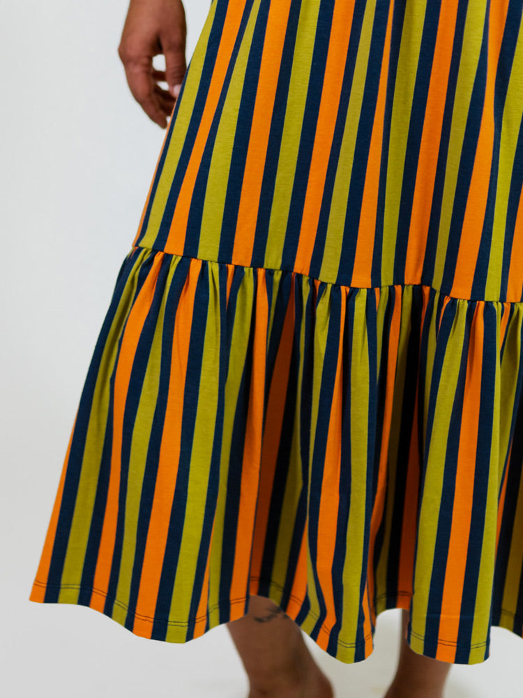 Opal Dress - Navy Chartreuse Stripe - 图片 10