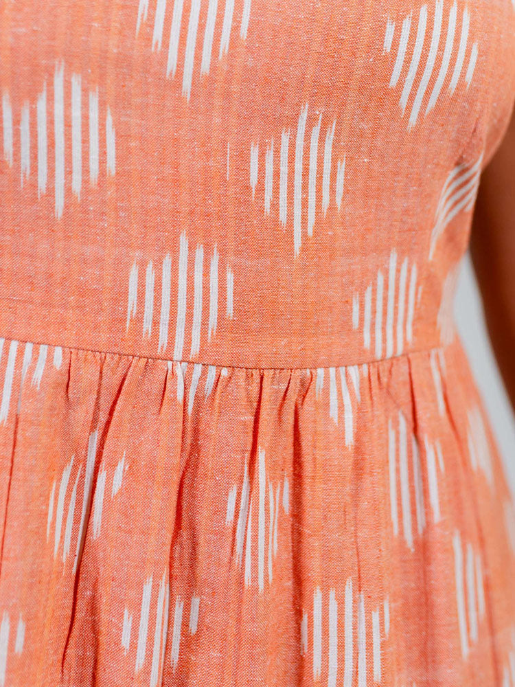 Provence Midi Dress - Peach Ikat - 图片 7