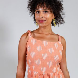 Provence Midi Dress - Peach Ikat - 图片 8