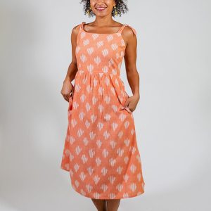 Provence Midi Dress - Peach Ikat - 图片 10