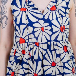 Thais Tiered Sleeveless Dress - Navy Floral - Image 4