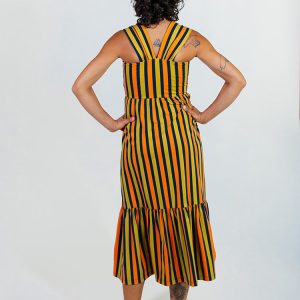 Opal Dress - Navy Chartreuse Stripe - 图片 7