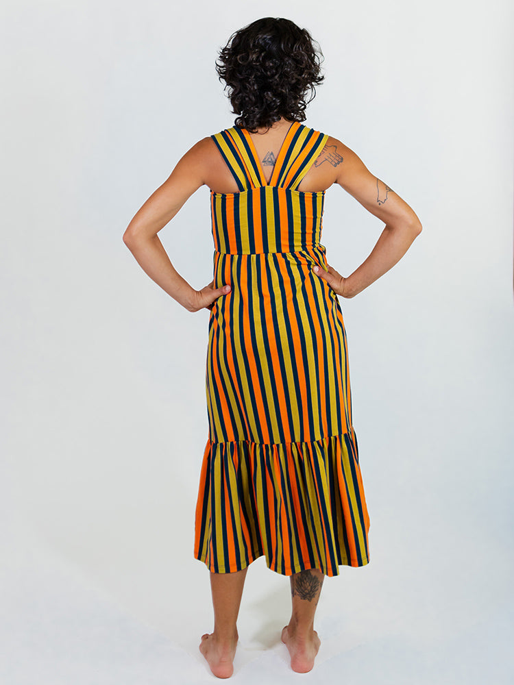 Opal Dress - Navy Chartreuse Stripe - 图片 7