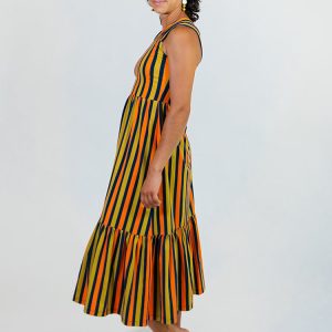 Opal Dress - Navy Chartreuse Stripe - 图片 9