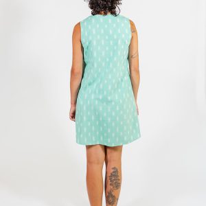 Pintucked Away Dress - Aqua Ikat - 图片 6