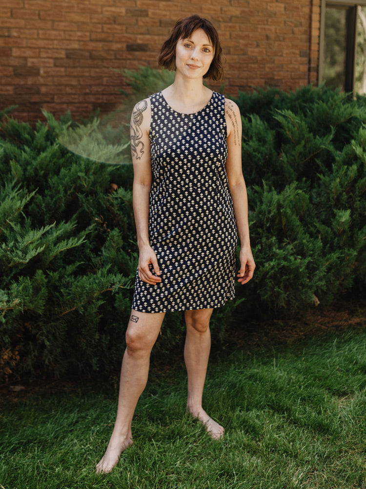 Evanston Dress - Micro Floral Navy - 图片 4