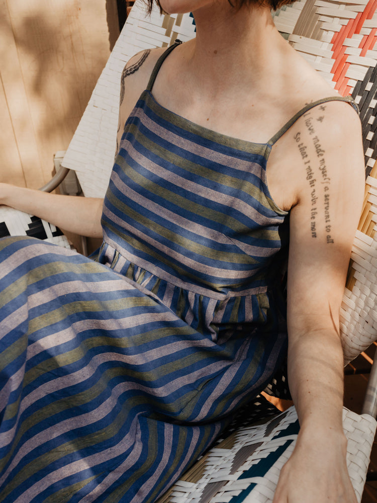 Ivy Midi Dress - Lavender Stripe - Image 1