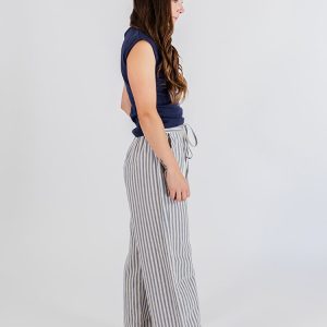 Ruched Top - Navy Rib Knit - Image 8