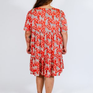 Adelaide Tiered Plus Size Mini Dress - Poppy Leopard - Image 3