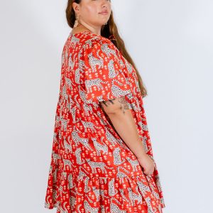 Adelaide Tiered Plus Size Mini Dress - Poppy Leopard - Image 2