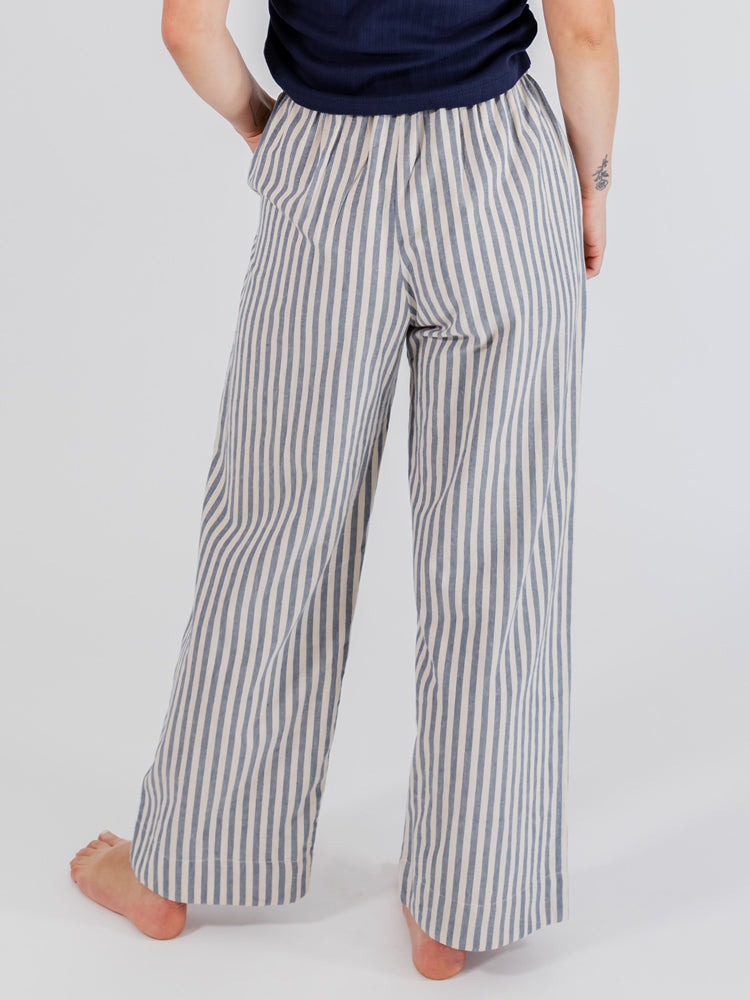 Emmy Drawstring Pant - Pinstripe Blue - 图片 6