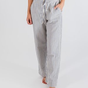 Emmy Drawstring Pant - Pinstripe Blue - 图片 3