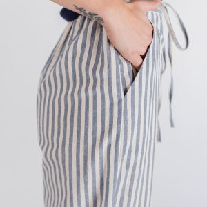 Emmy Drawstring Pant - Pinstripe Blue - 图片 5