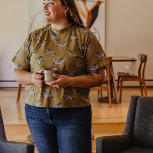 Eve Plus Size Top - Zebra Green - Image 1