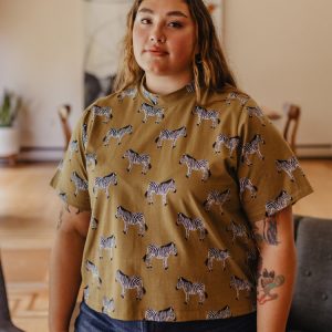 Eve Plus Size Top - Zebra Green - Image 2