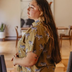 Eve Plus Size Top - Zebra Green - Image 3