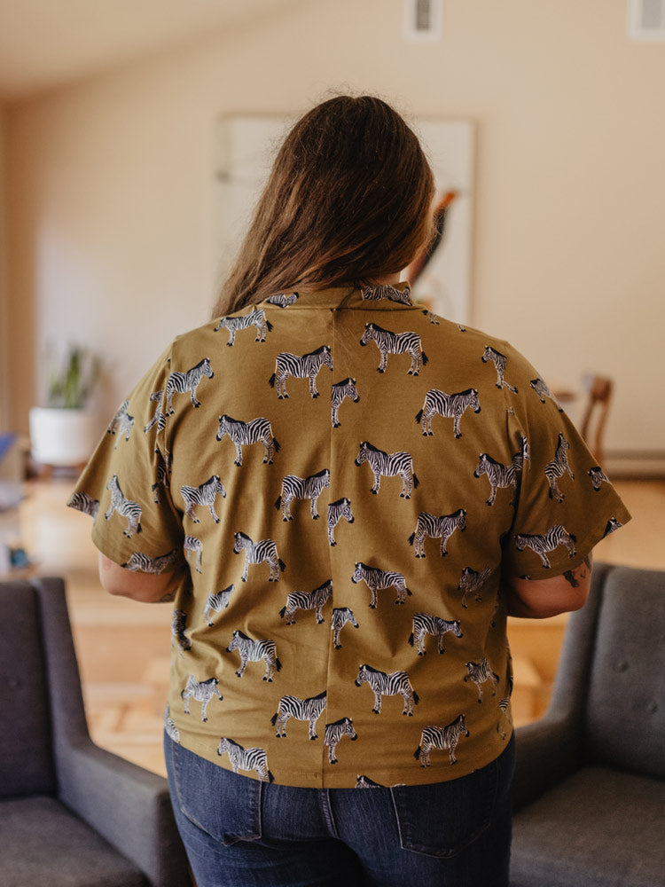 Eve Plus Size Top - Zebra Green - Image 4