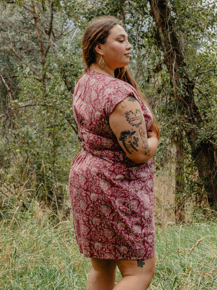 Artsy Traveler Plus Size Dress - Magenta Vine - Image 2