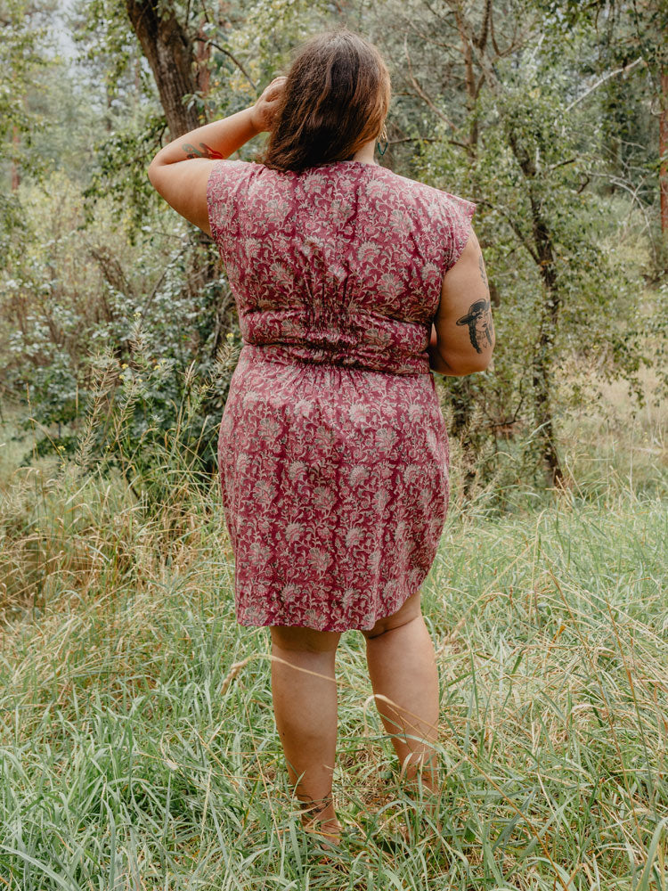 Artsy Traveler Plus Size Dress - Magenta Vine - Image 3