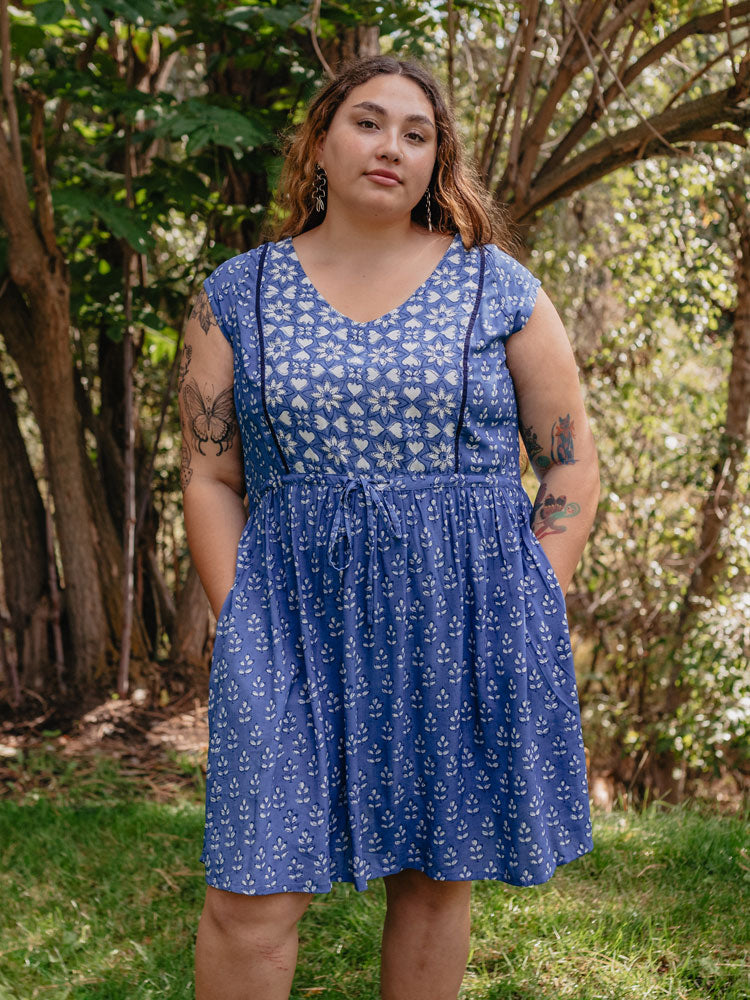 Nashville Plus Size Dress - Indigo Mix - 图片 1