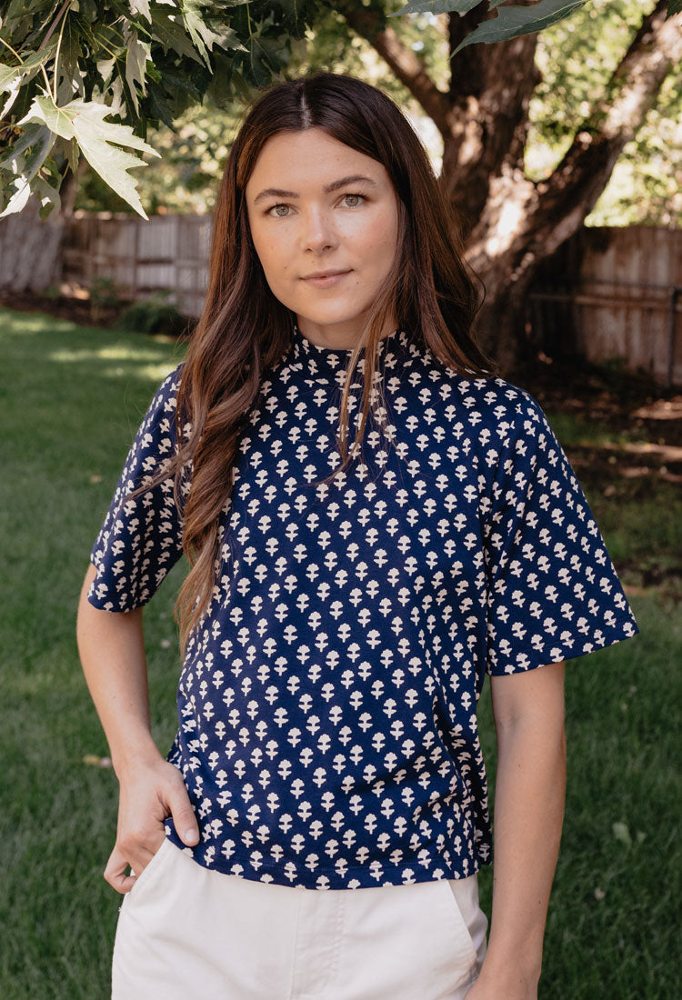 Eve Top - Micro Floral Navy - Image 2