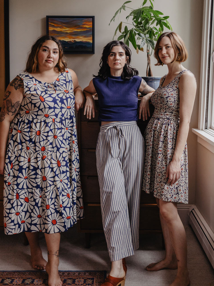 Emmy Drawstring Pant - Pinstripe Blue - 图片 4